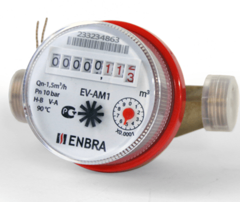 Счетчик учета горячей воды ENBRA EV-AM1  L110  D15