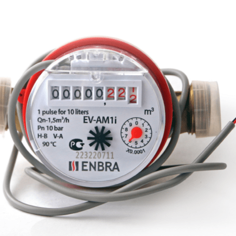 Счетчик учета горячей воды ENBRA EV-AM1i  L110  D15 (импульсный выход)