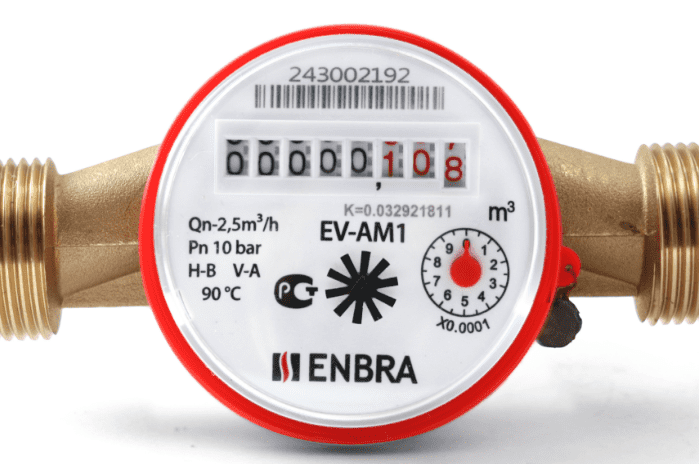 Счетчик учета горячей воды  ENBRA EV-AM1  L130  D20