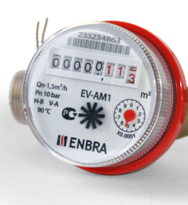 Счетчик учета горячей воды ENBRA EV-AM1 L110 D15