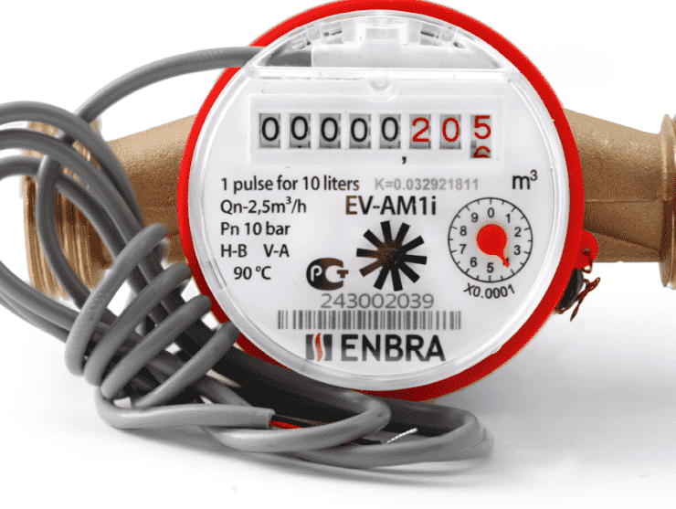 Счетчик учета горячей  воды  ENBRA EV-AM1i  L130  D20 (импульсный выход)