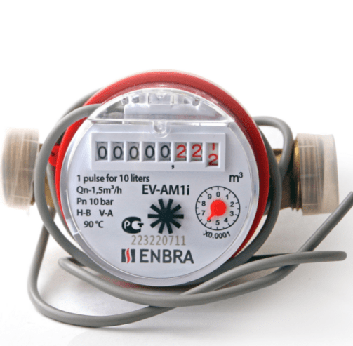 Счетчик учета горячей воды ENBRA EV-AM1i  L110  D15 (импульсный выход)